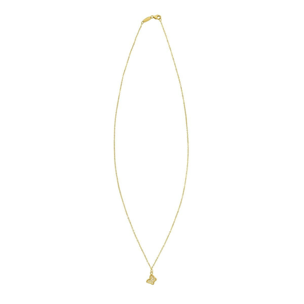 14K Petite Diamond Butterfly Necklace, view 2
