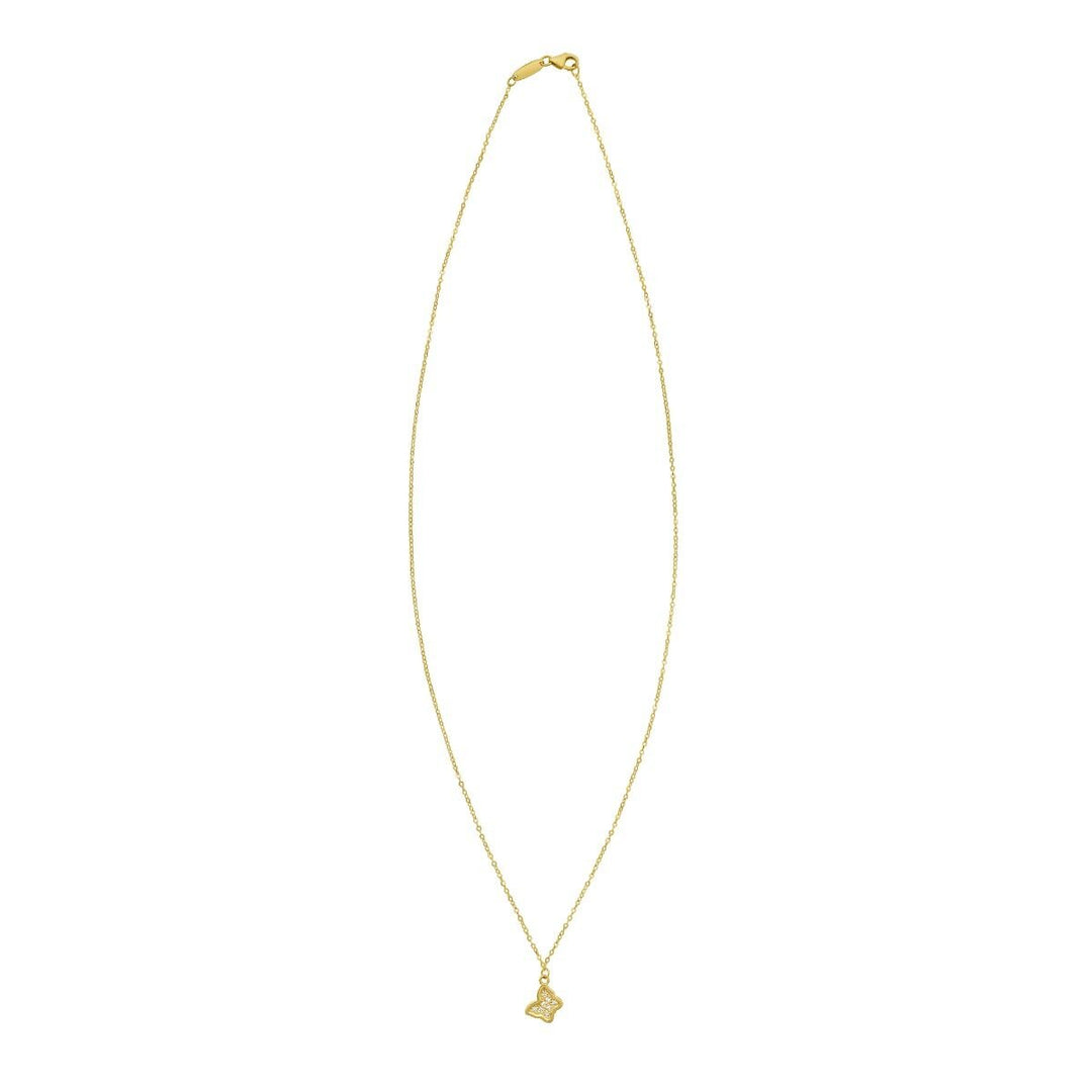 14K Petite Diamond Butterfly Necklace, view 2