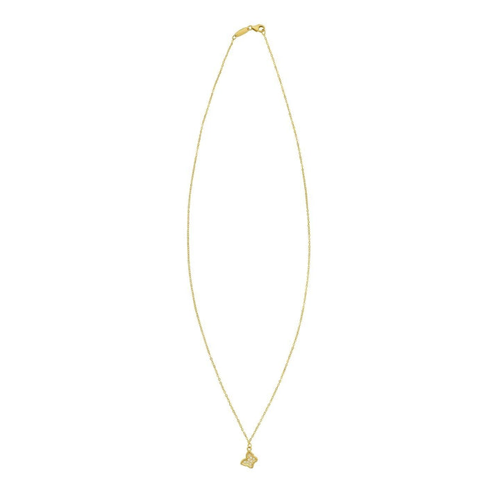 14K Petite Diamond Butterfly Necklace, view 2
