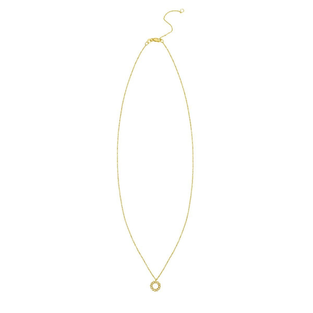 14K Petite Diamond Circle Necklace, view 2