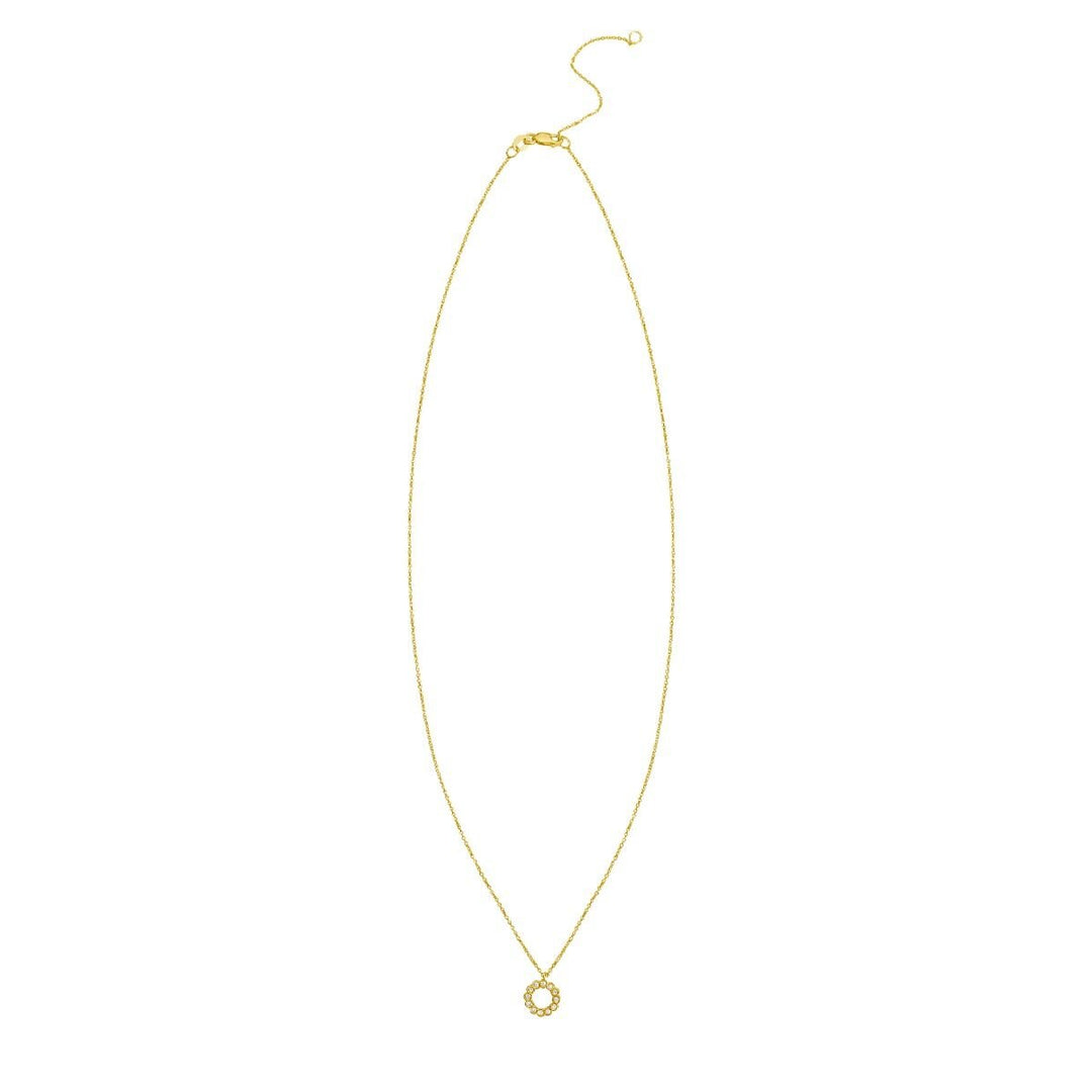 14K Petite Diamond Circle Necklace, view 2