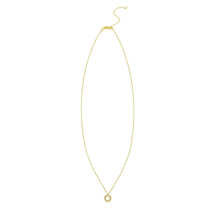 14K Petite Diamond Circle Necklace, view 2