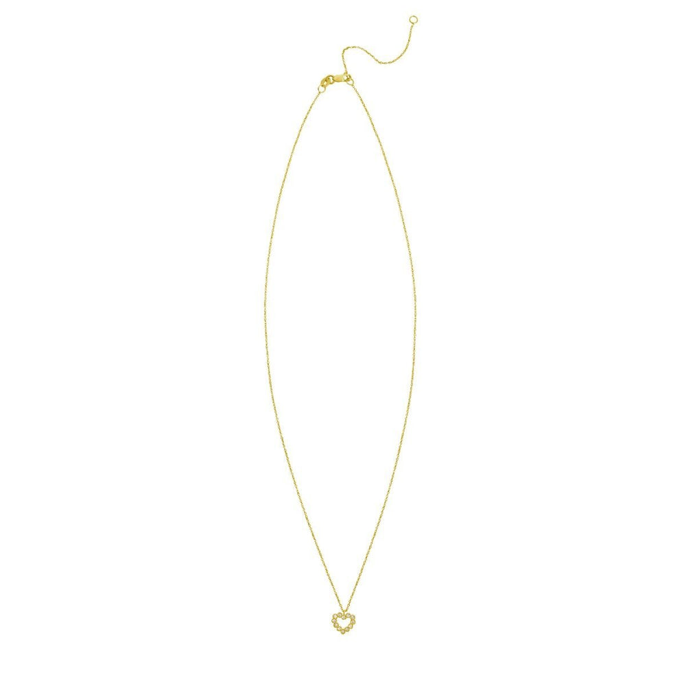 14K Petite Diamond Heart Necklace, view 2