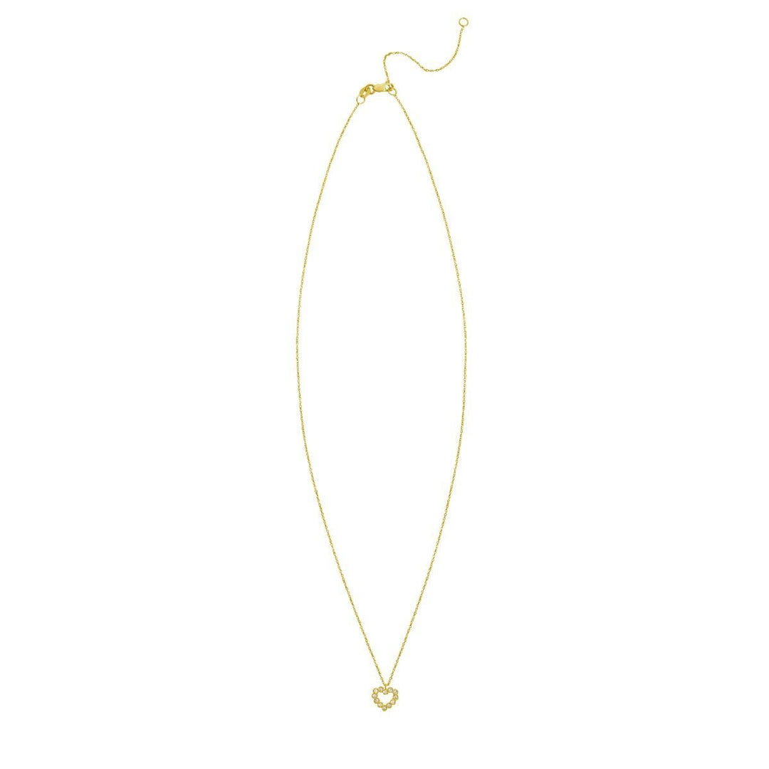 14K Petite Diamond Heart Necklace, view 2