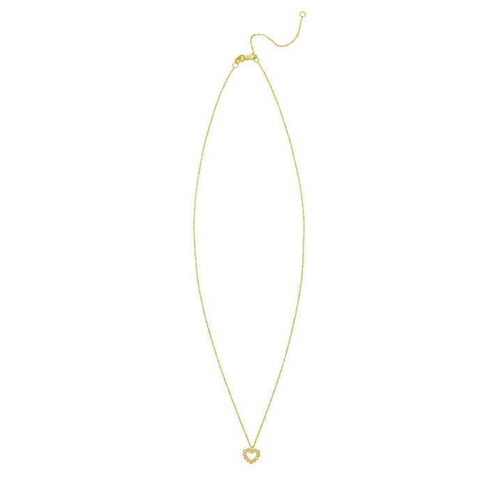 14K Petite Diamond Heart Necklace, view 2