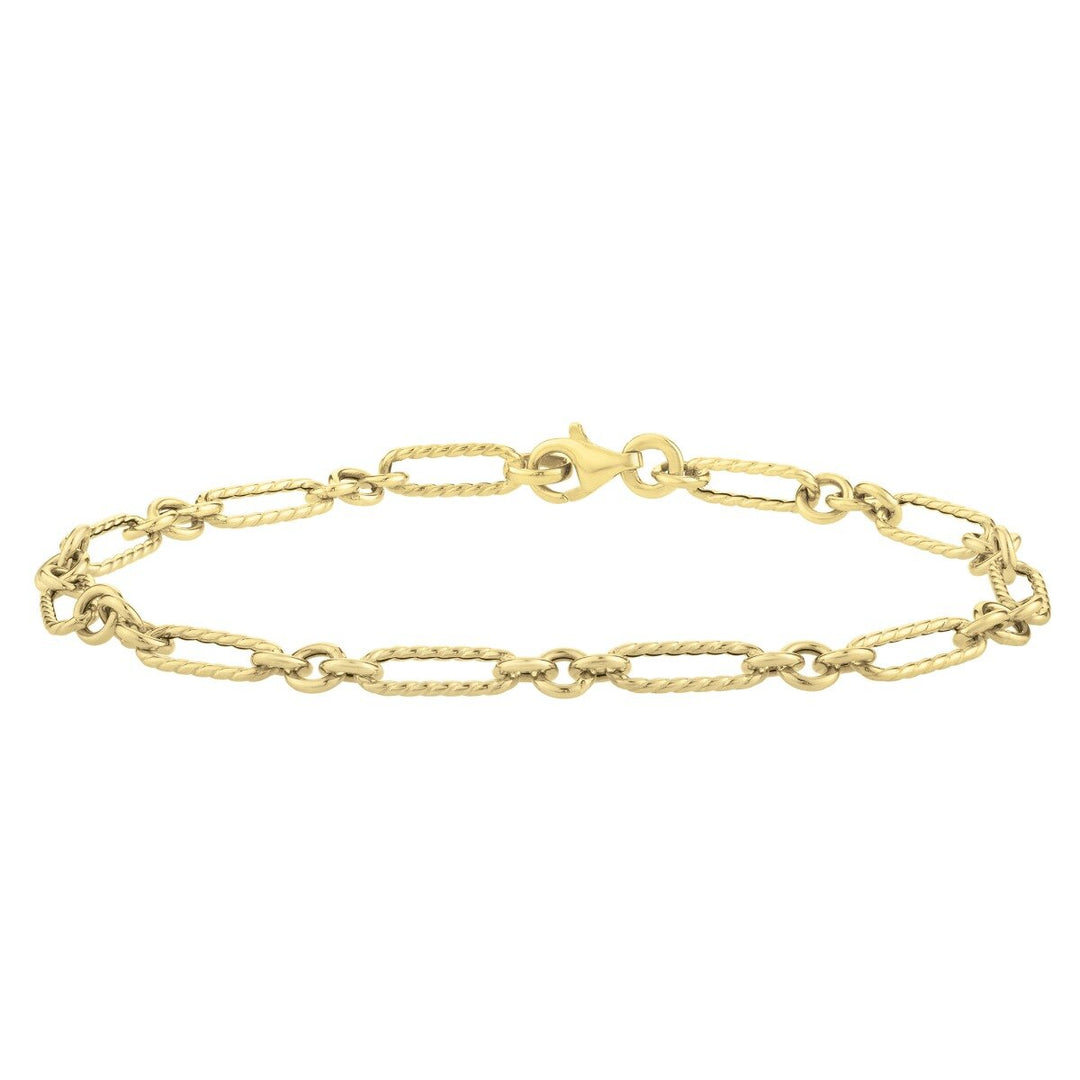 14K Petite Twist Figaro Chain, front view