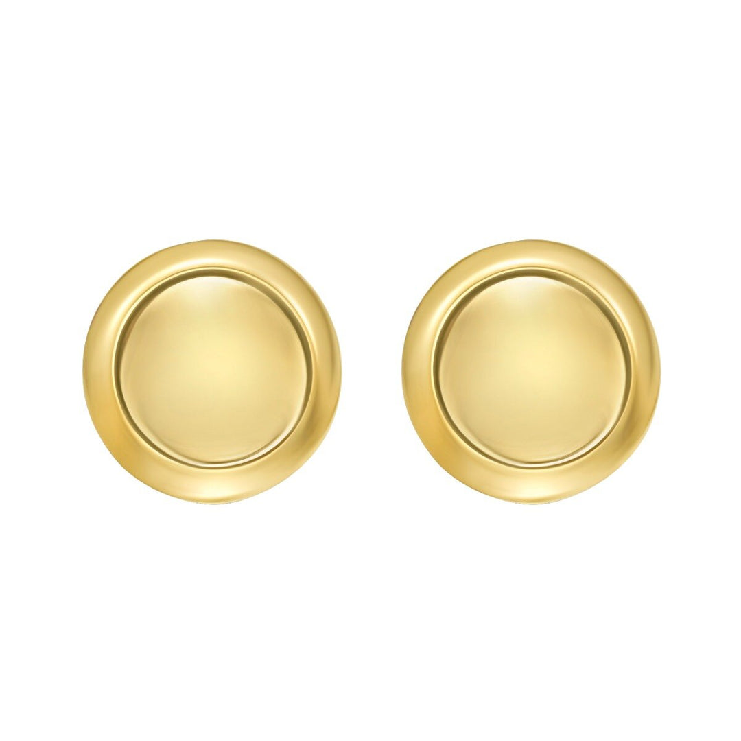 14K Polished Button Stud Earrings, view 3
