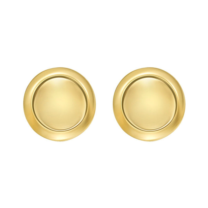 14K Polished Button Stud Earrings, view 3