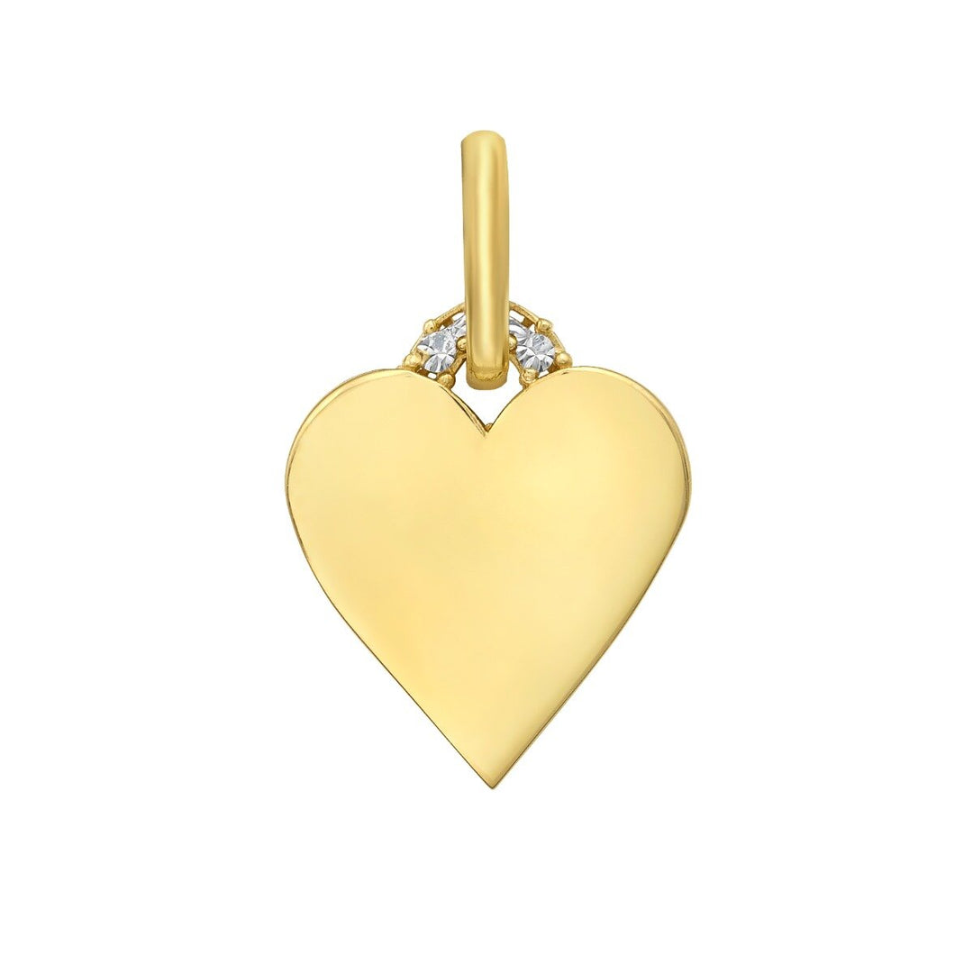 14K Polished Heart Charm, front view