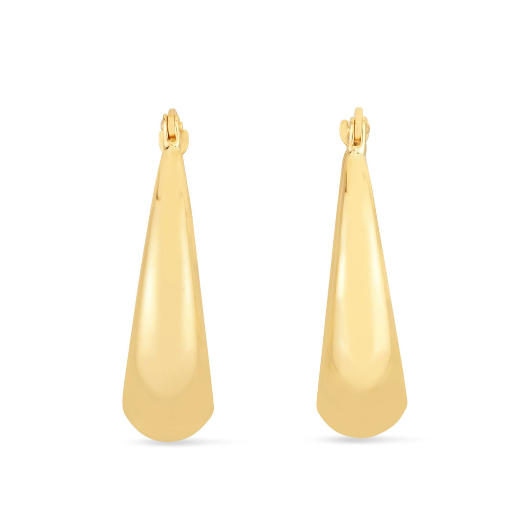 14K Polished Puff Hoop, view 2