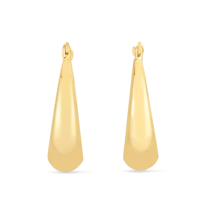 14K Polished Puff Hoop, view 2