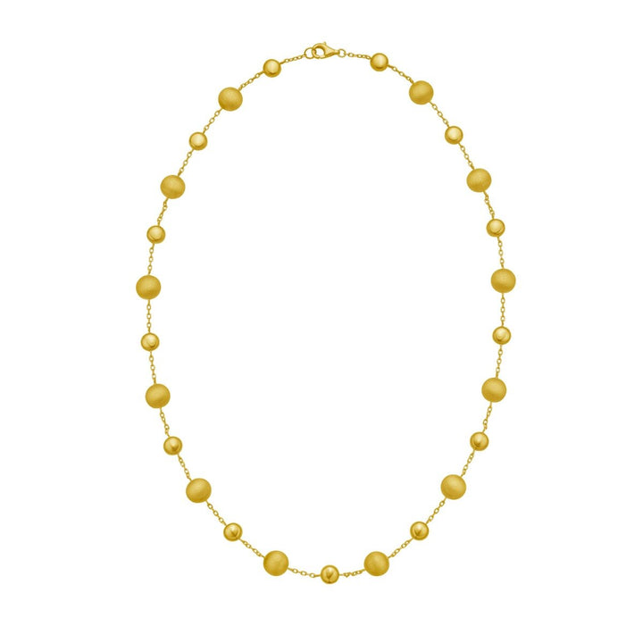 14K Polished/Satin Pebble Links Necklace, view 2