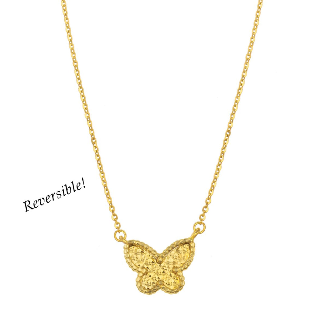 14K Primavera Malachite Butterfly Necklace, view 3
