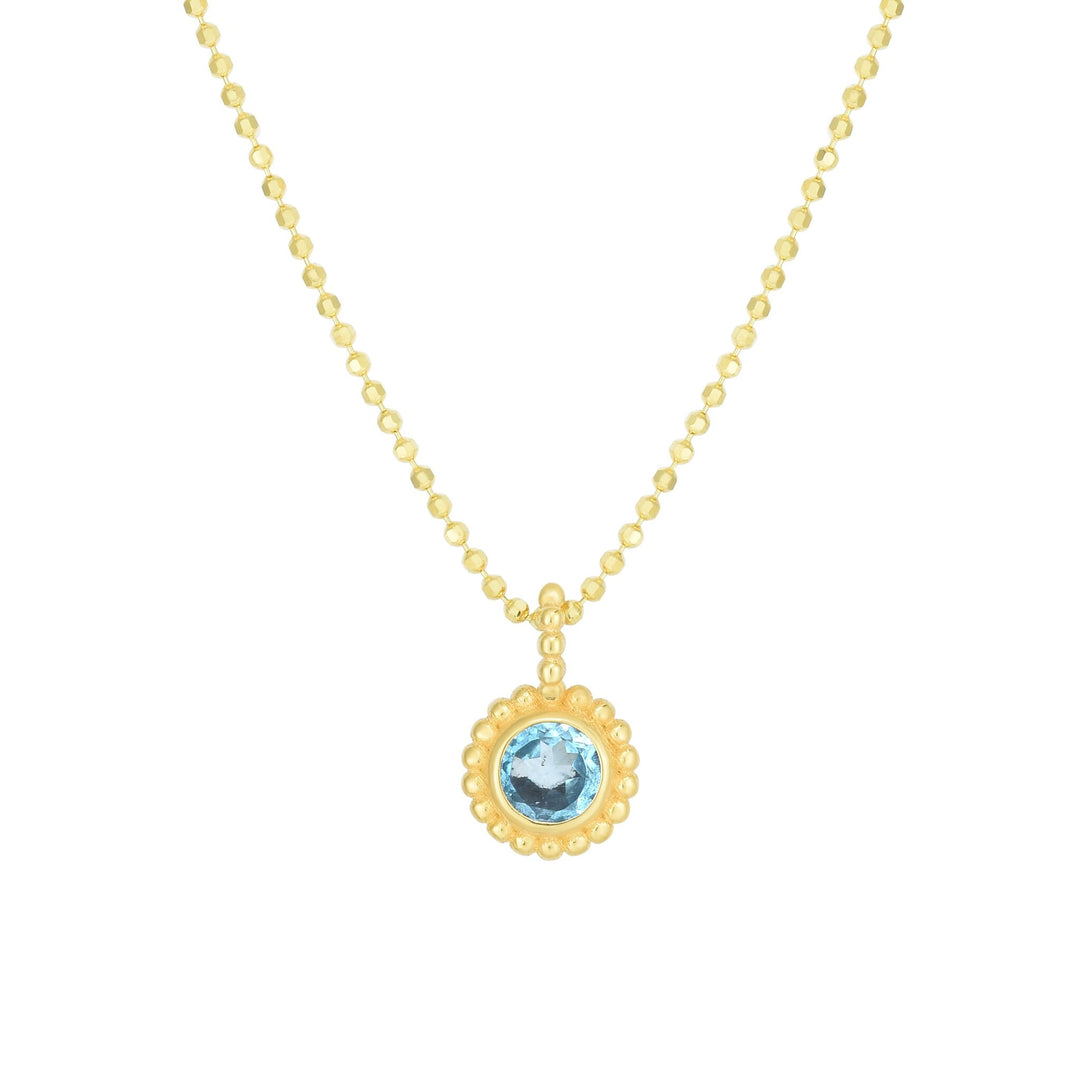 14K Prosecco Gemstone Pendant, front view