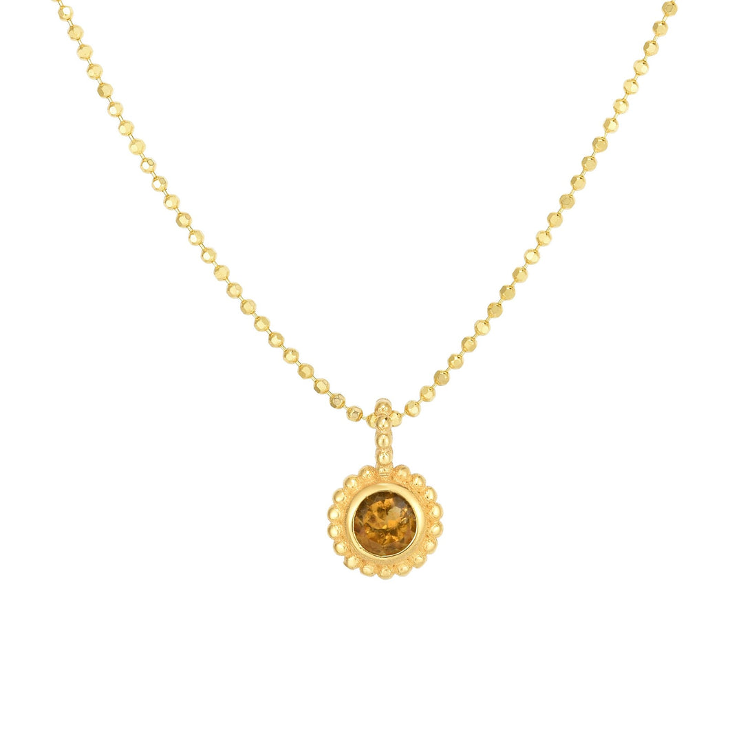 14K Prosecco Gemstone Pendant, front view