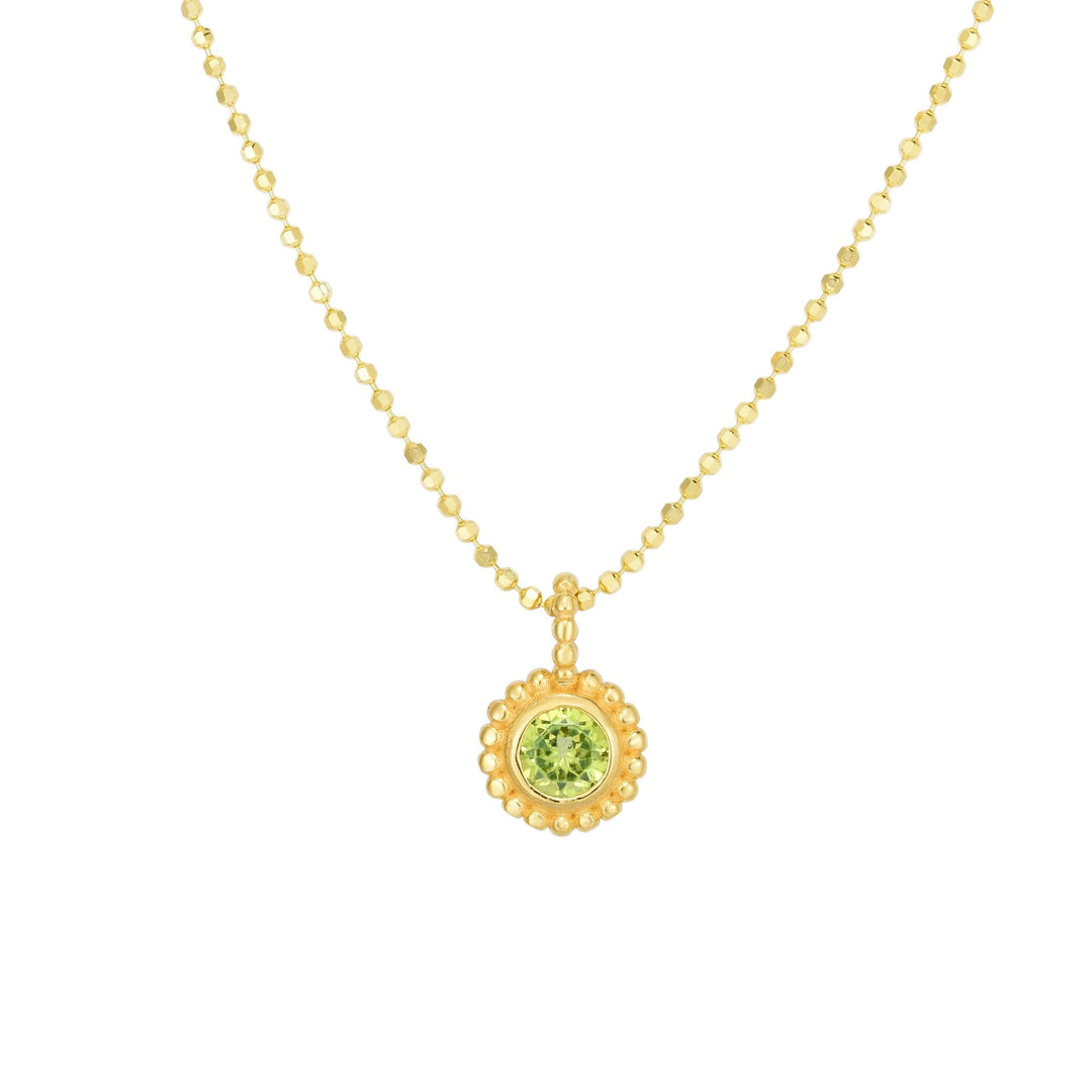 14K Prosecco Gemstone Pendant, front view