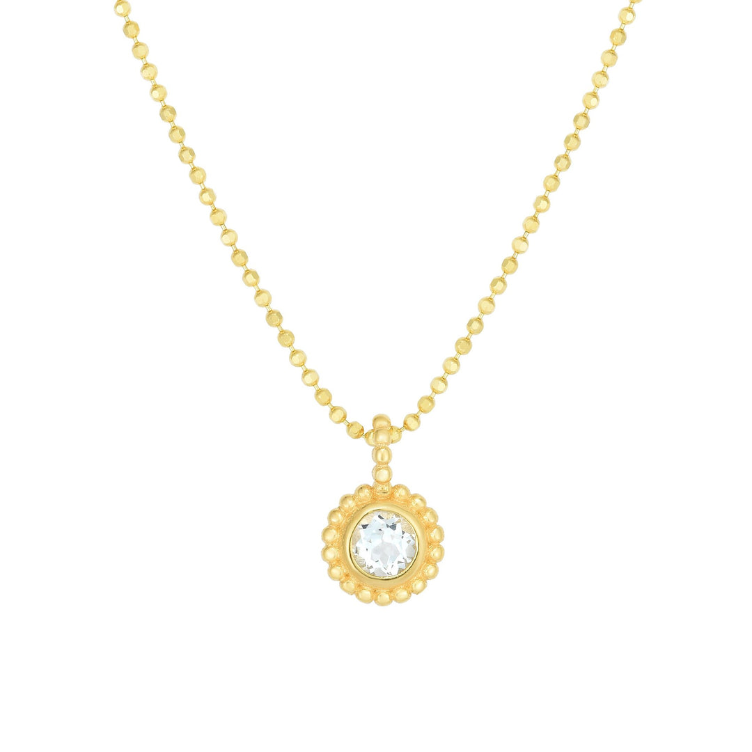 14K Prosecco Gemstone Pendant, front view