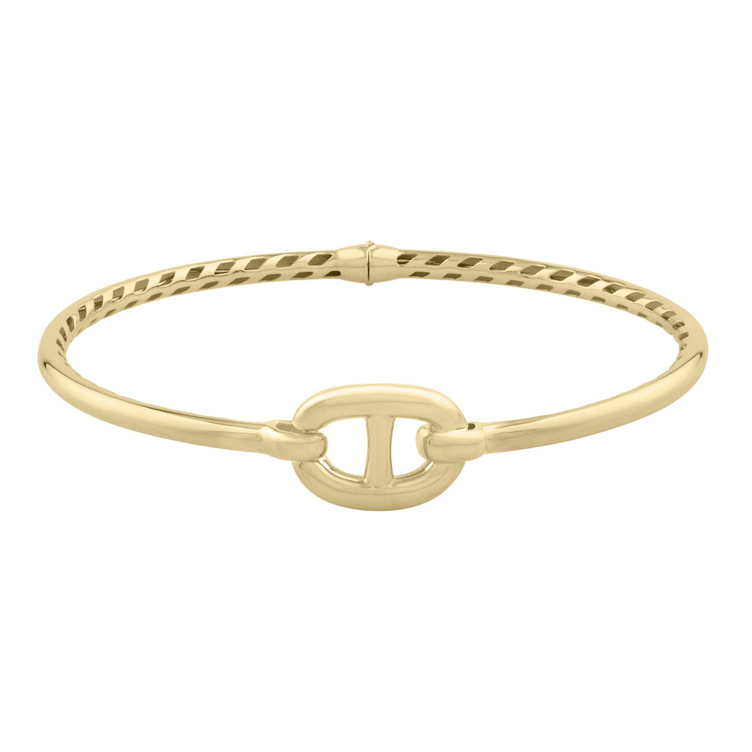 14K Puff Mariner Link Bangle, front view