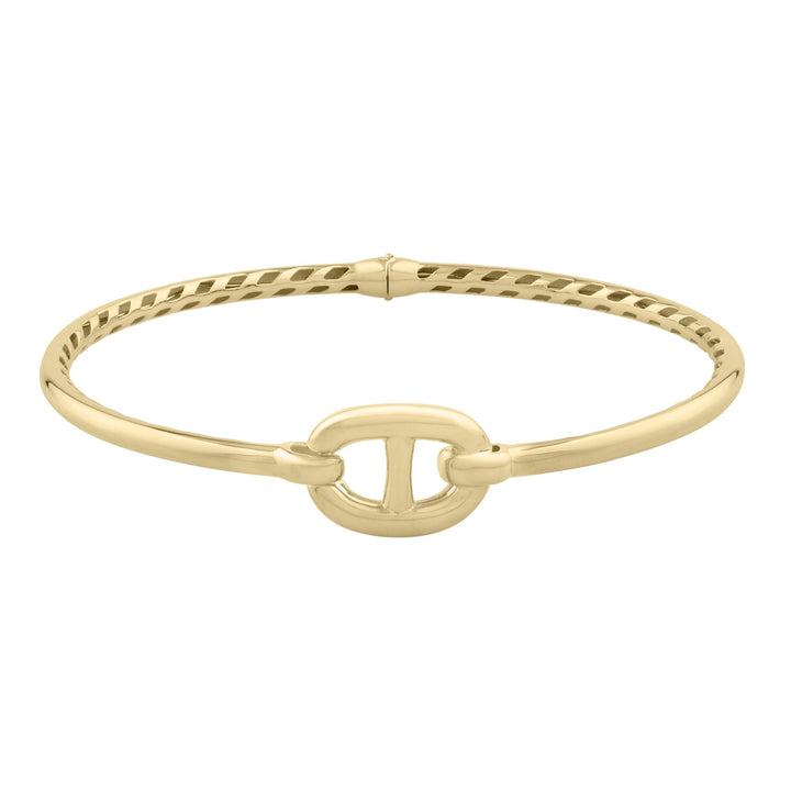 14K Puff Mariner Link Bangle, front view