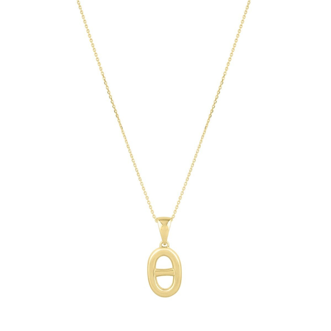 14K Puff Mariner Link Pendant, front view