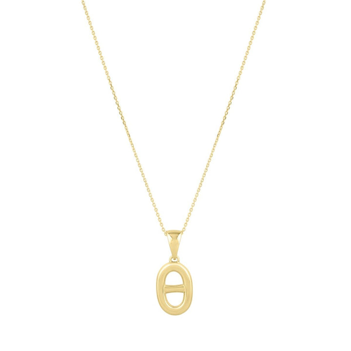14K Puff Mariner Link Pendant, front view
