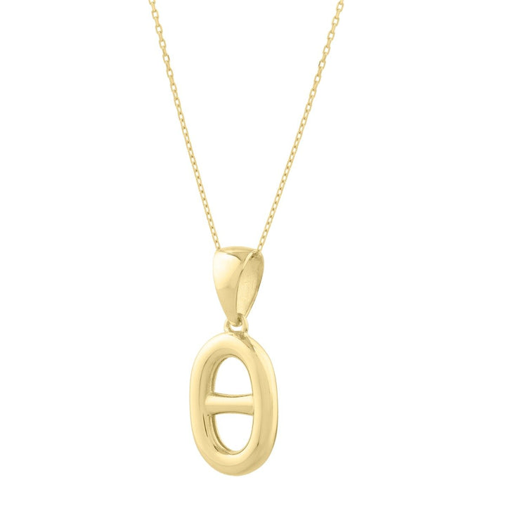 14K Puff Mariner Link Pendant, view 2