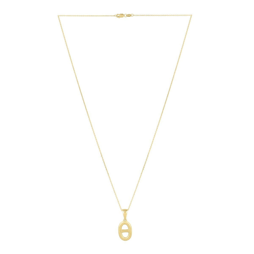 14K Puff Mariner Link Pendant, view 3