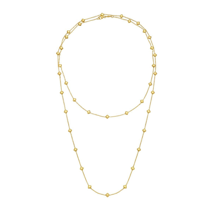 14K Pyramid Station Layered Necklace, view 3