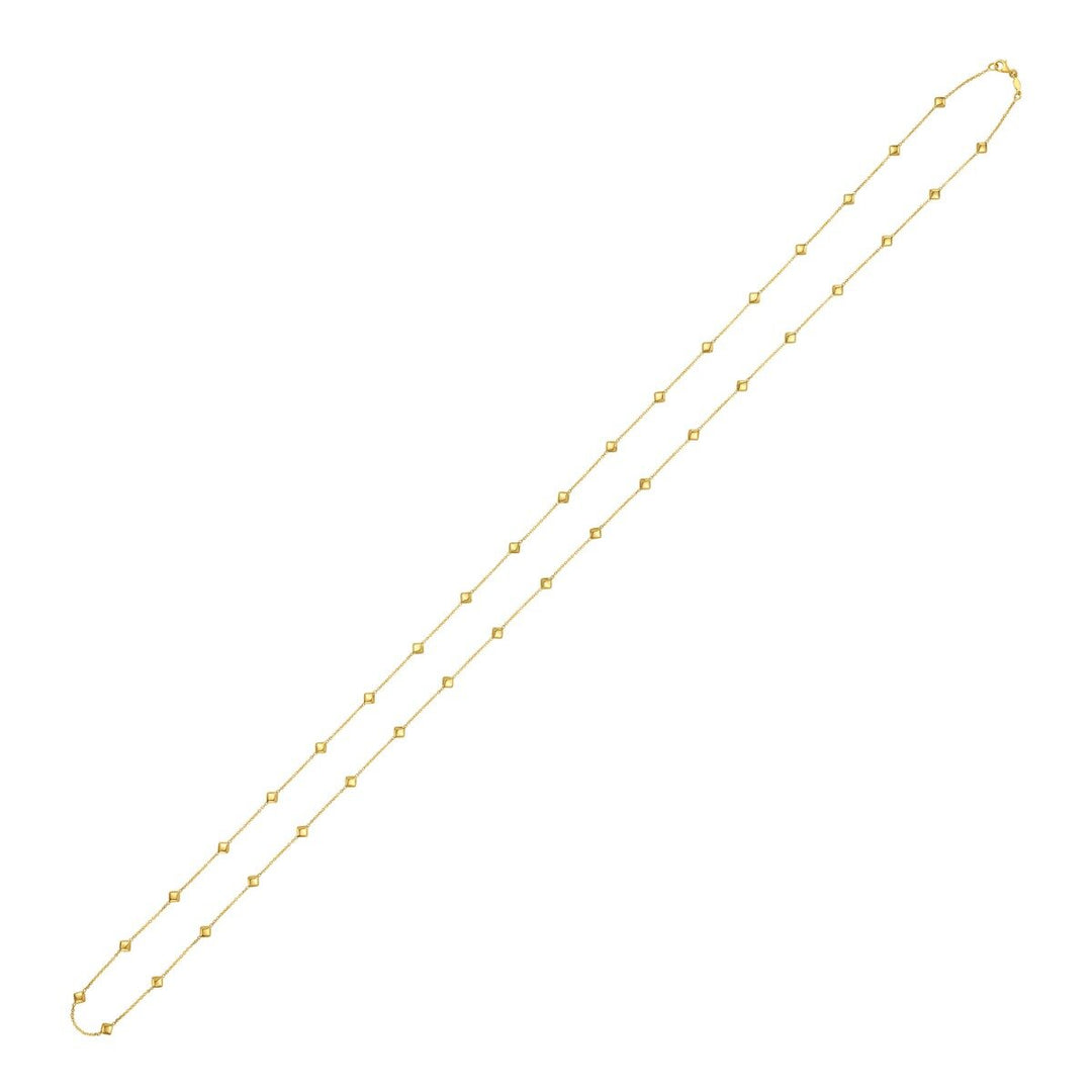 14K Pyramid Station Layered Necklace, view 4