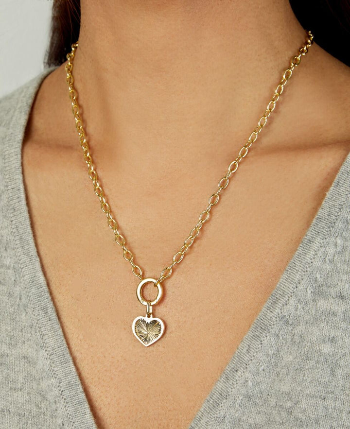 14K Radiant Heart Charm, view 3