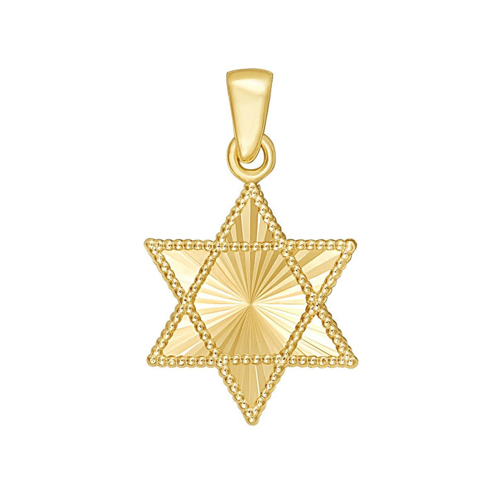 14K Radiant Star of David Charm, front view