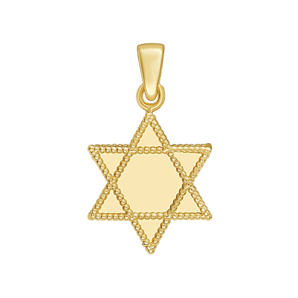 14K Radiant Star of David Charm, view 2