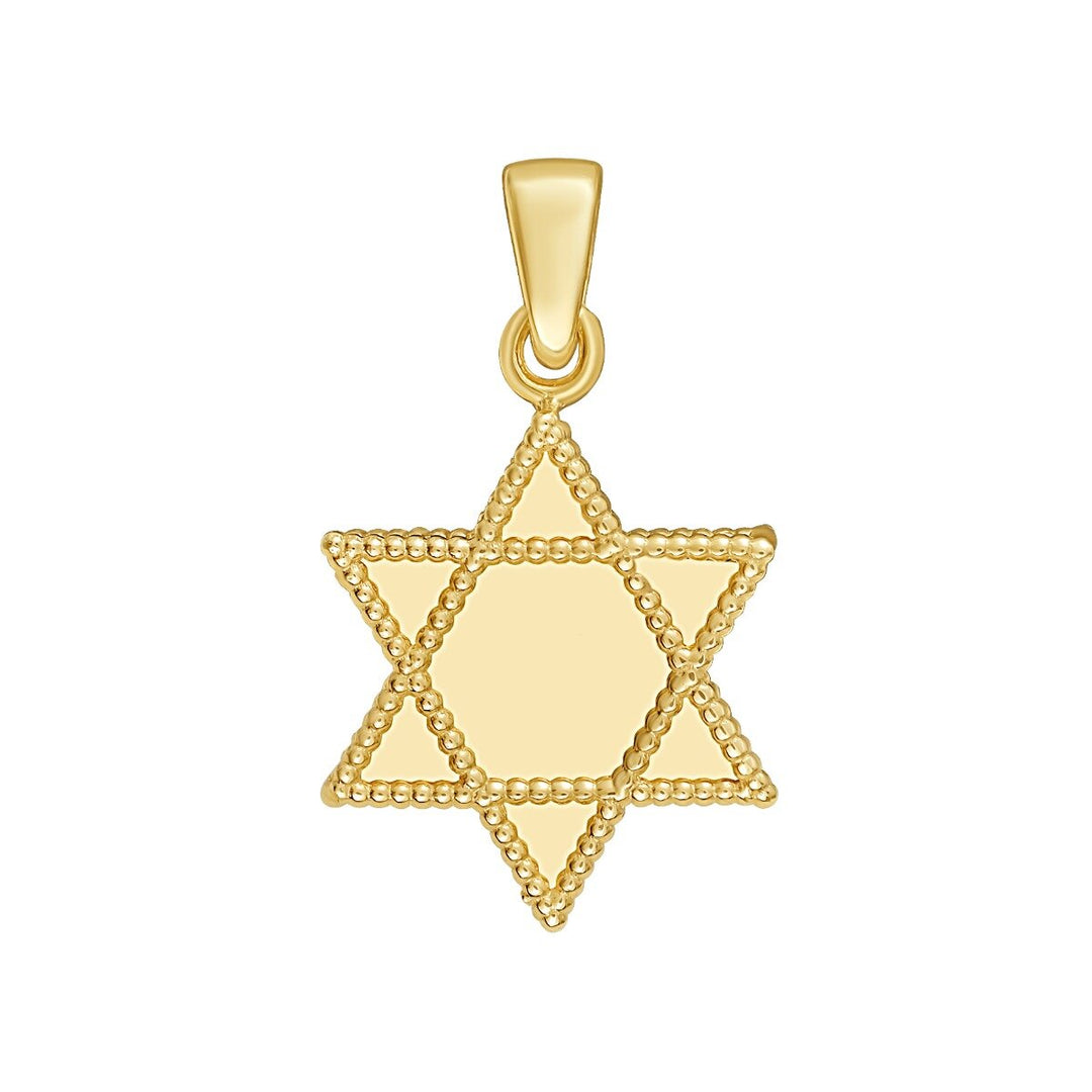 14K Radiant Star of David Charm, view 2