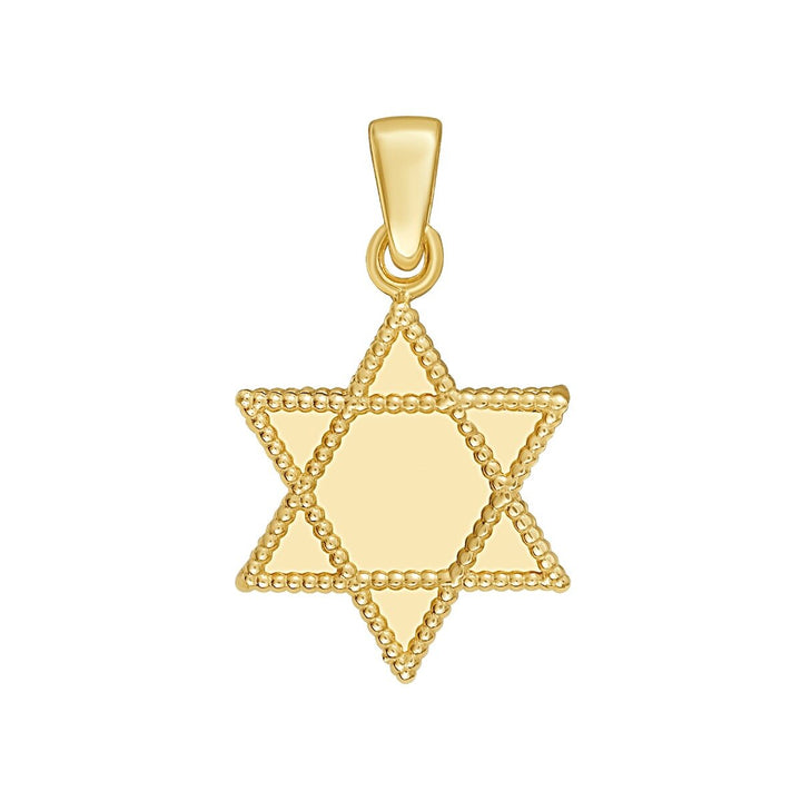 14K Radiant Star of David Charm, view 2