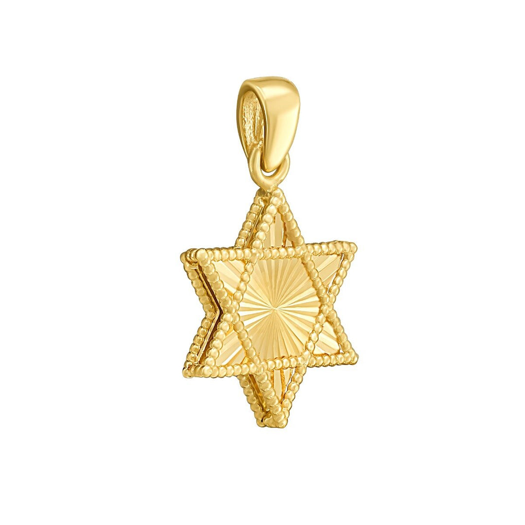 14K Radiant Star of David Charm, view 3