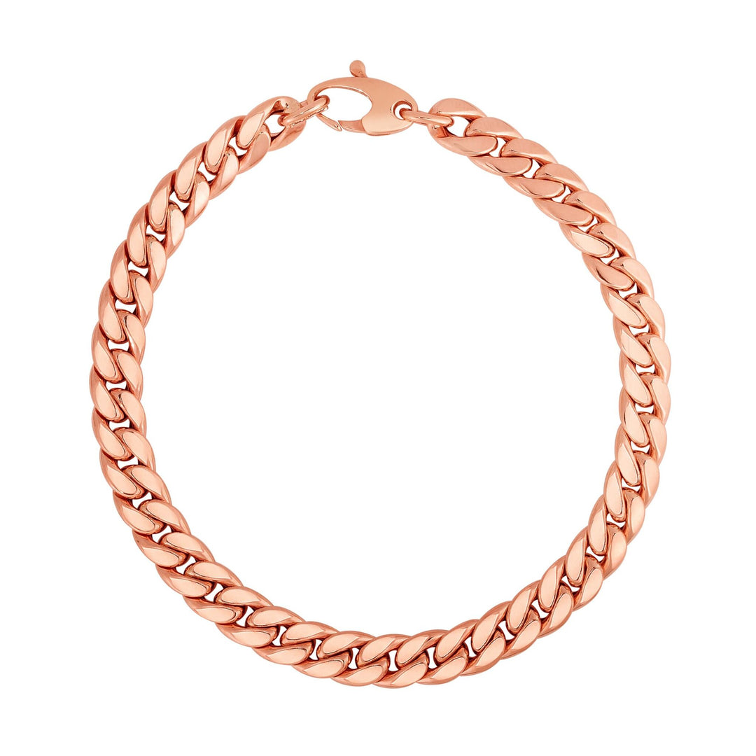 14K Rose Gold Classic Cuban Link, front view