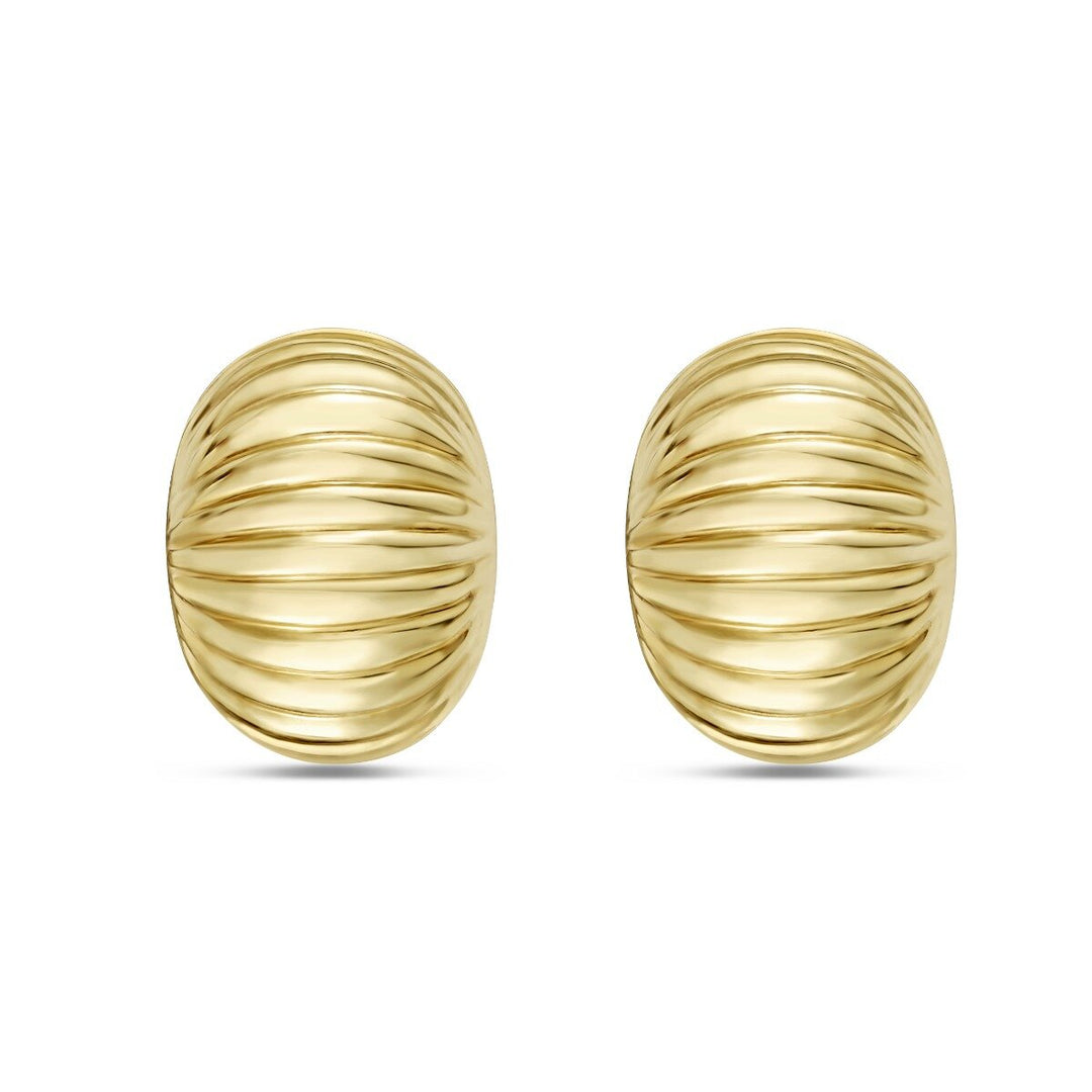 14K Round Tubogas Studs, front view