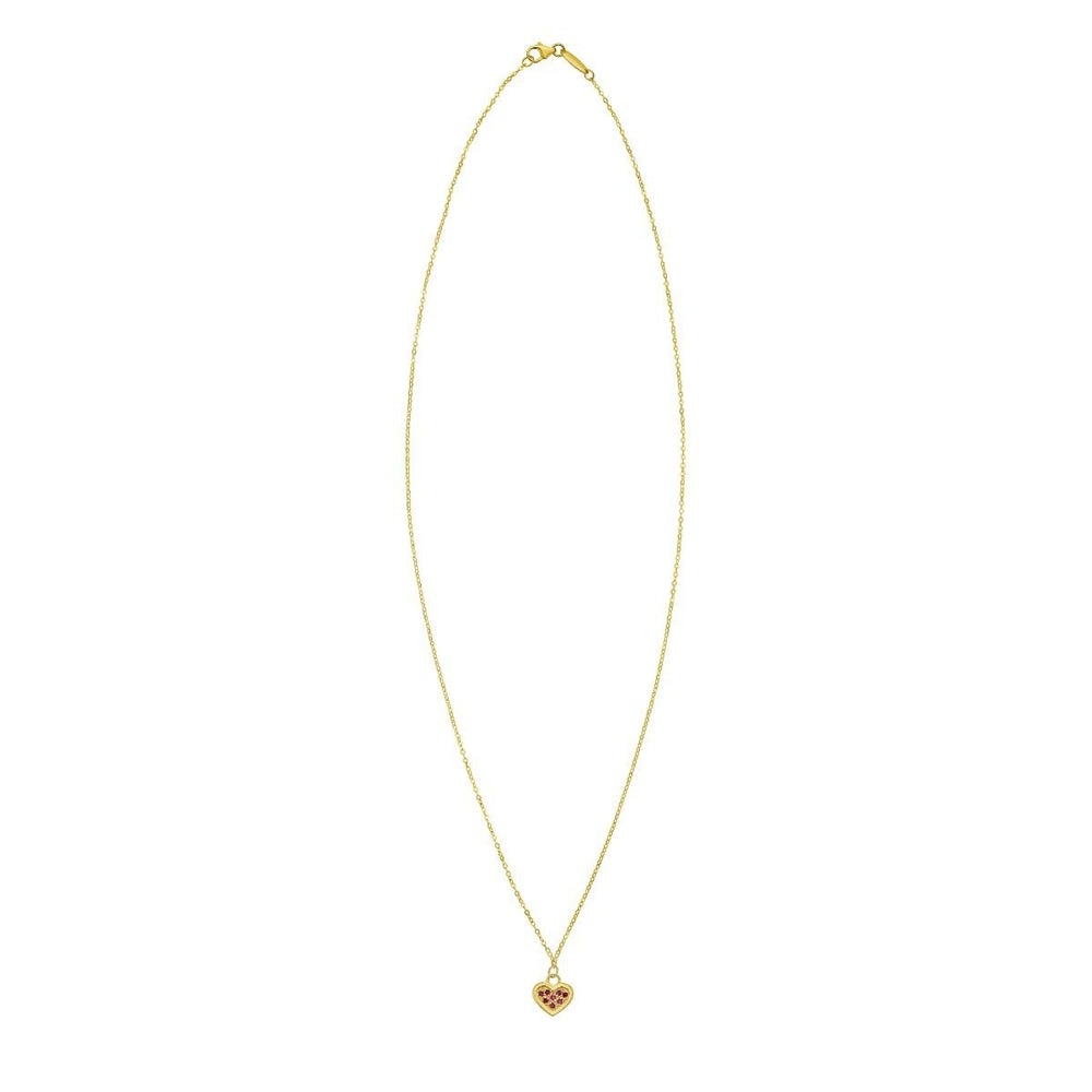 14K Ruby Heart Necklace, view 2