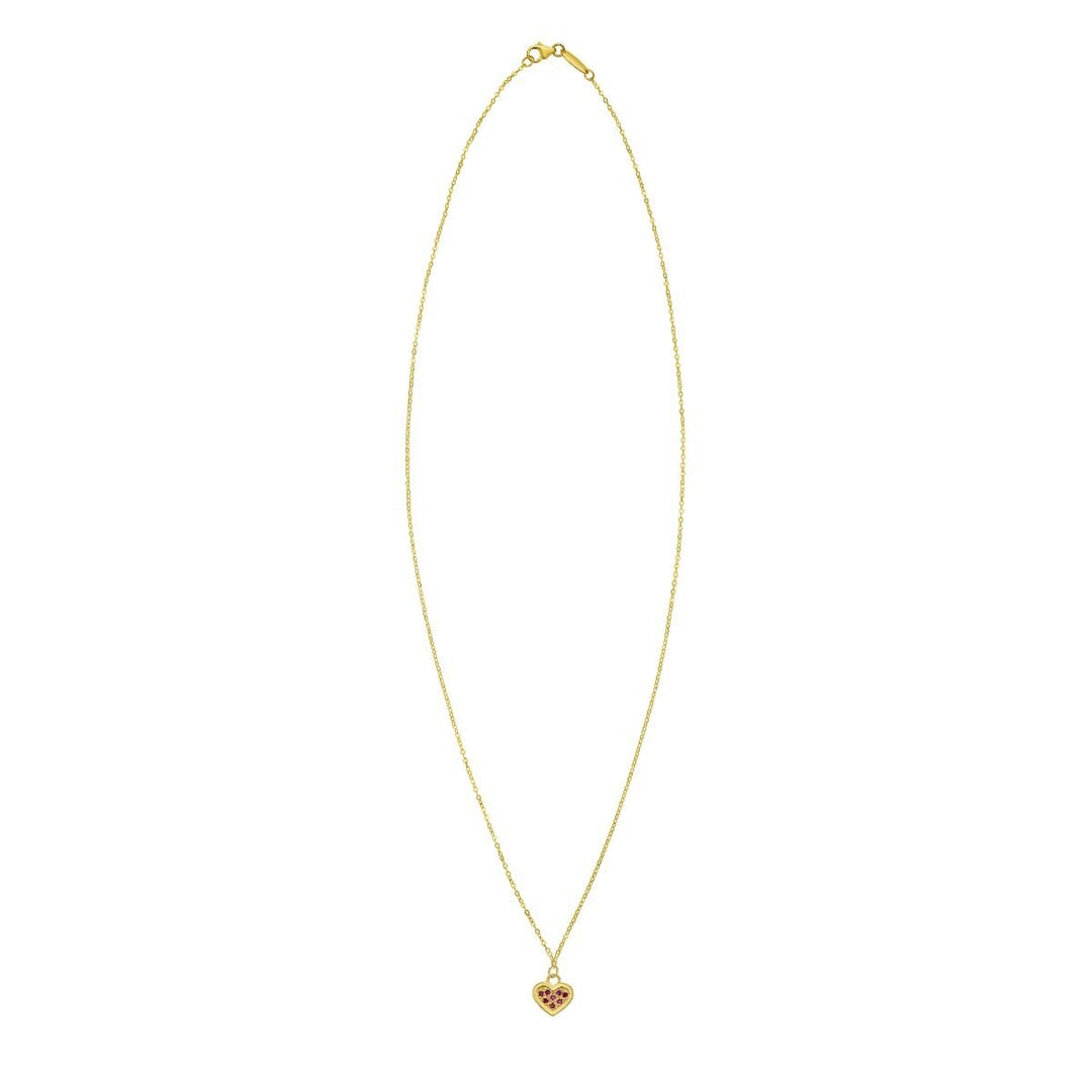 14K Ruby Heart Necklace, view 2