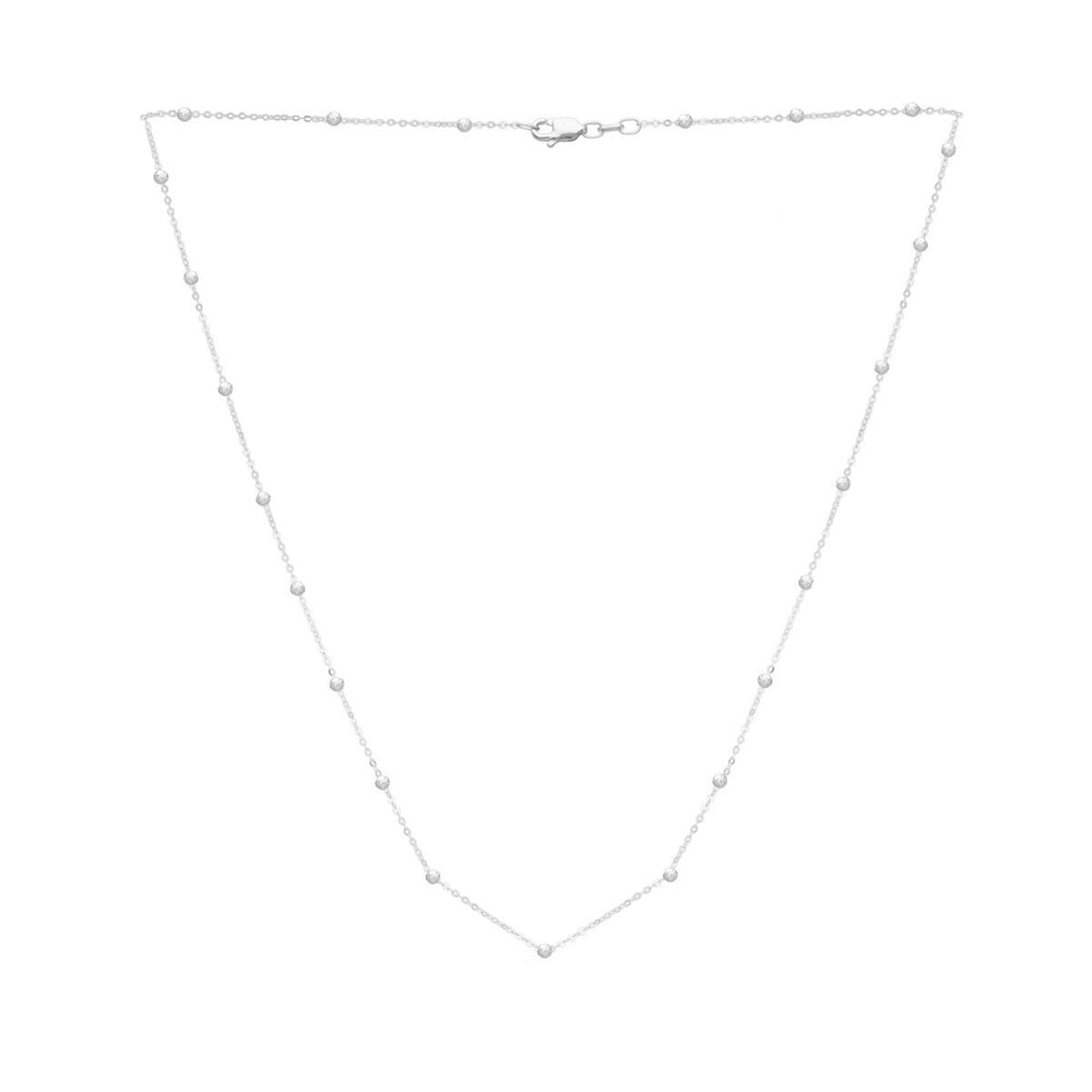 14K Saturn Bead Chain Necklace, view 2