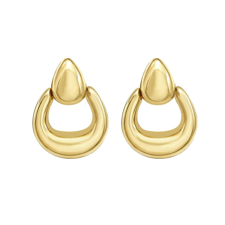 14K Sculpted Door Knocker Earrings, view 3
