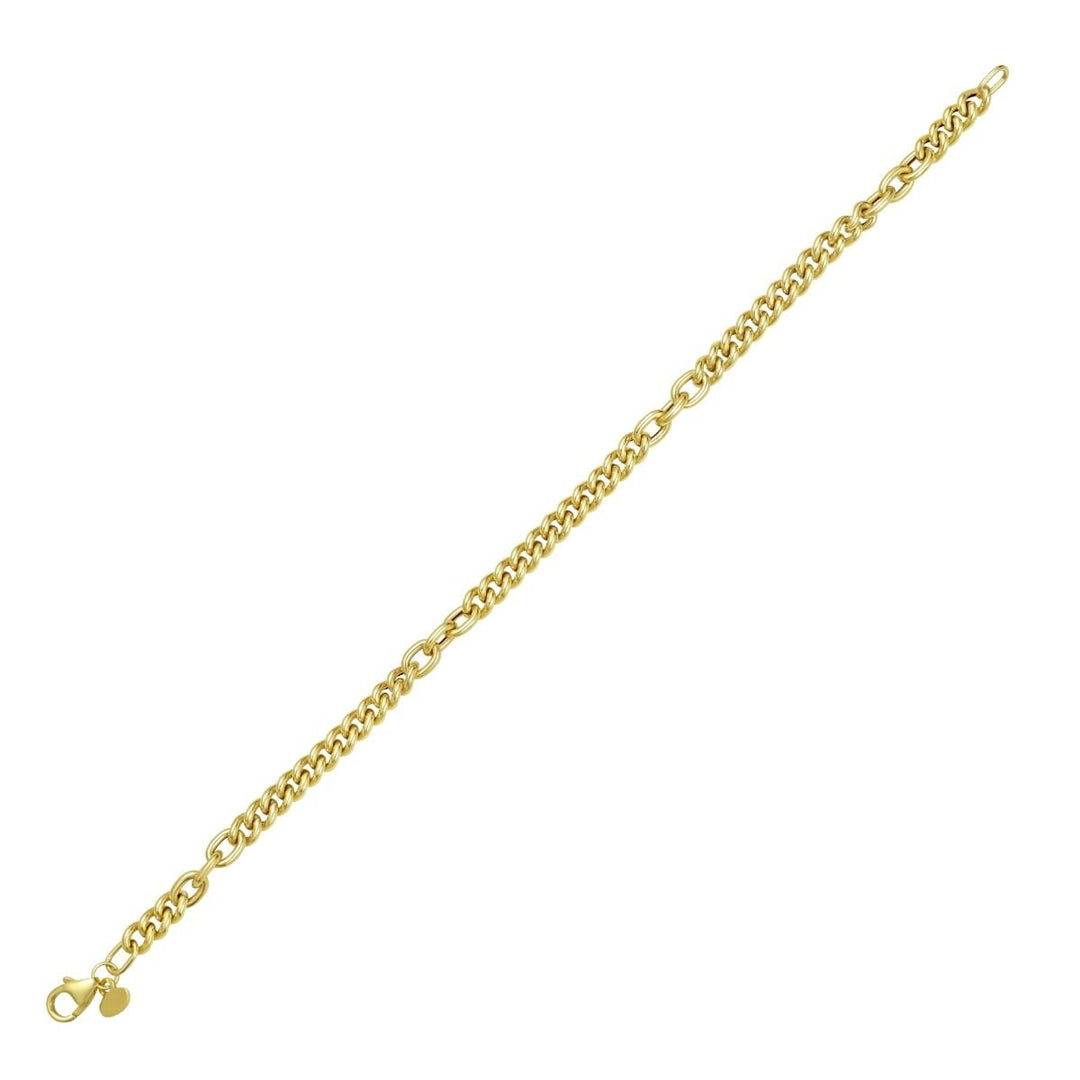 14K Small Paperclip &amp; Curb Link Bracelet, view 2
