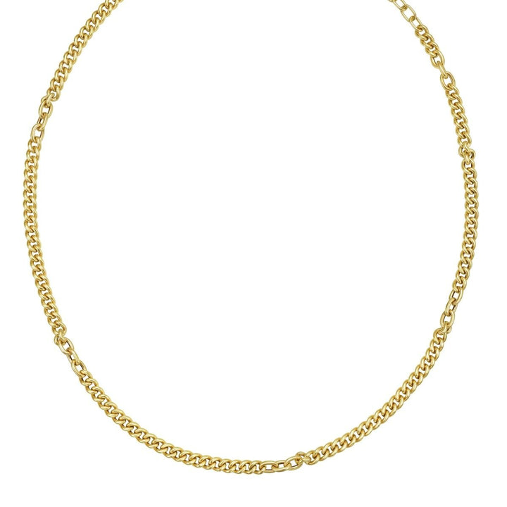 14K Small Paperclip &amp; Curb Link Necklace, front view