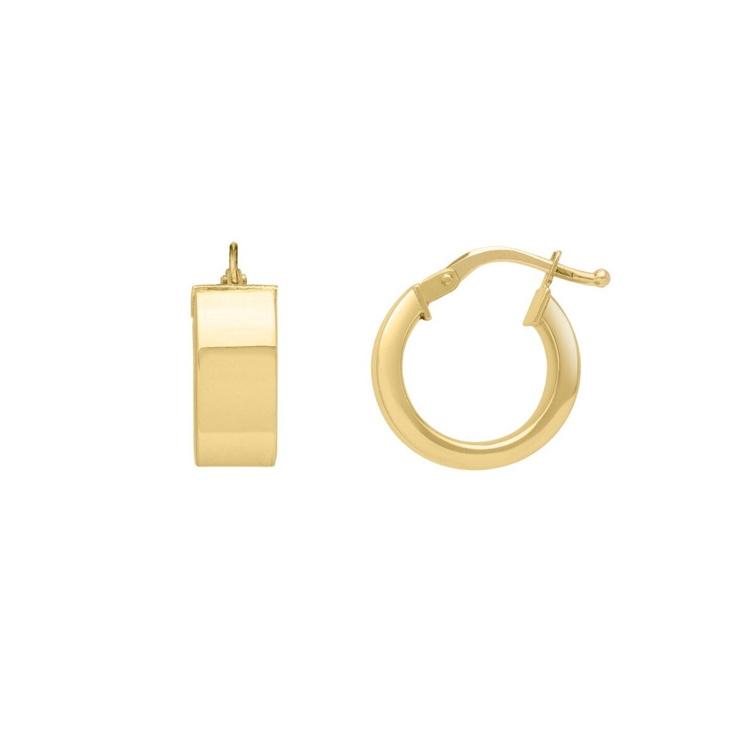 14K Small Wedding Band Hoops, front view