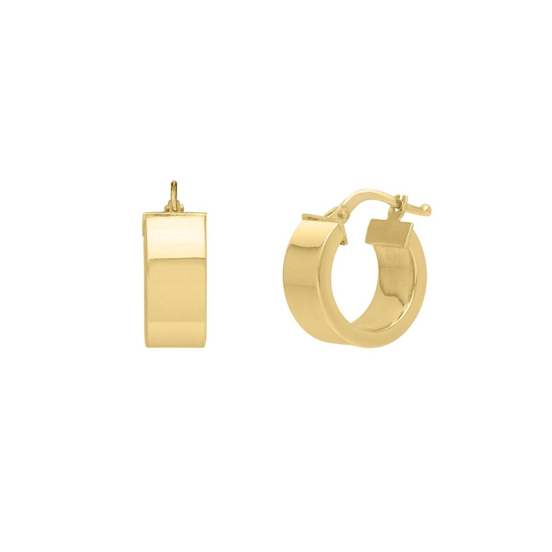 14K Small Wedding Band Hoops, view 3