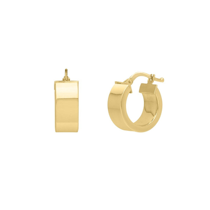 14K Small Wedding Band Hoops, view 3