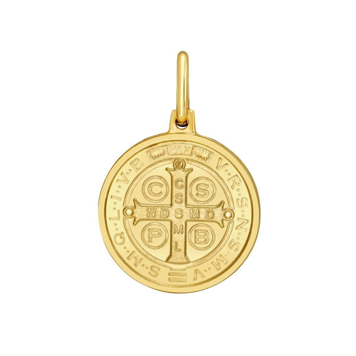 14K St. Benedict Charm, front view