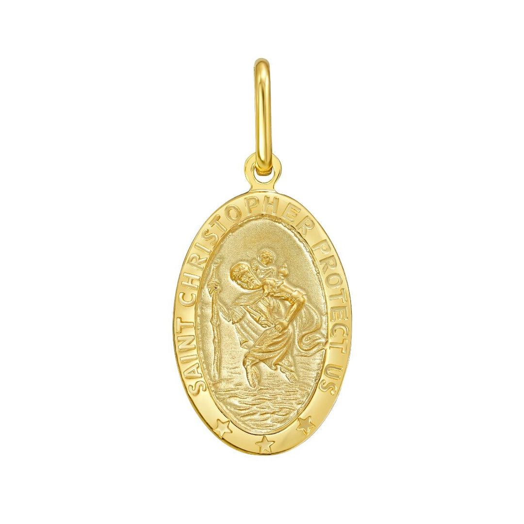 14K St. Christopher Charm, front view