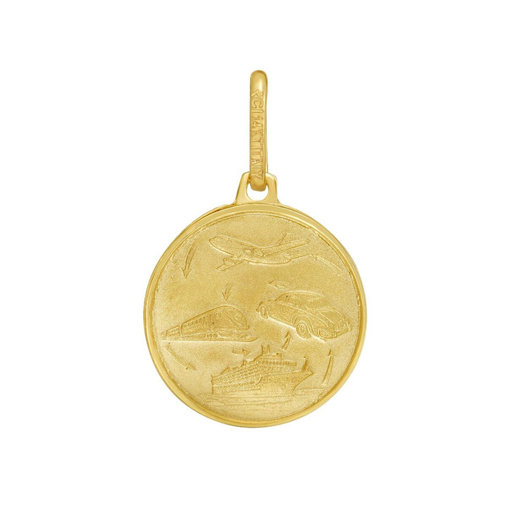 14K St. Christopher Medallion Charm, view 2