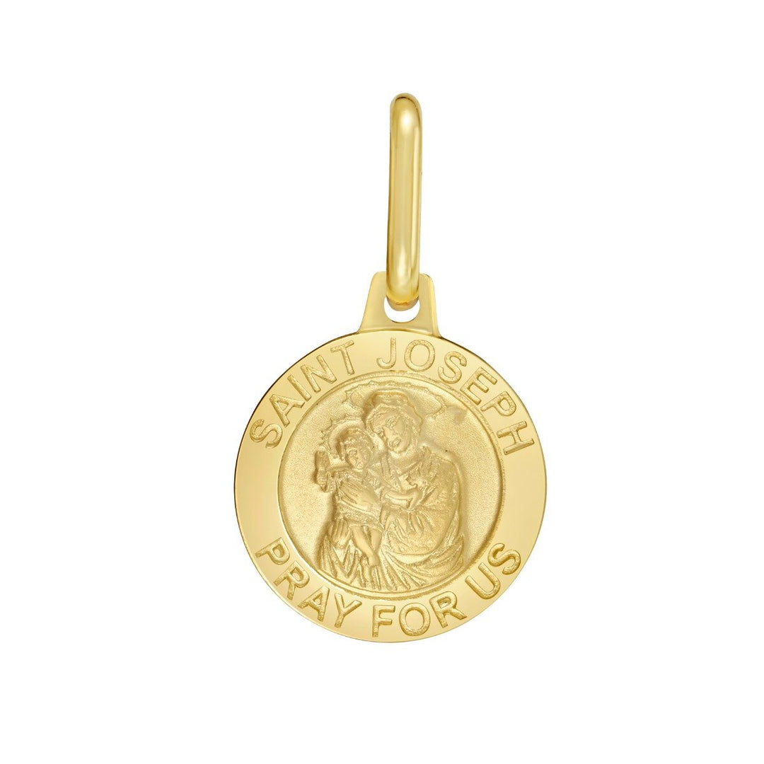 14K St. Joseph Charm, front view